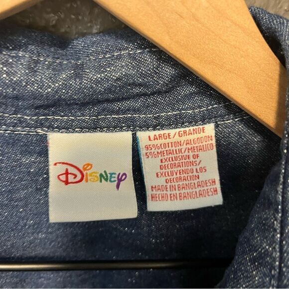 Vintage Disney Tigger and Pooh Christmas shimmer button up Large - Picture 8 of 10